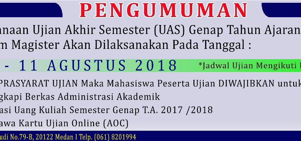 Spanduk Pembayaran Uang Kuliah dan Ujian Semester Genap 2017 2018 - UASrev