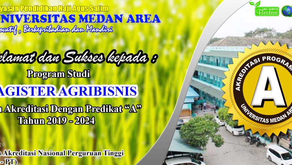 Banner akreditasi program studi magister agribisnis uma new