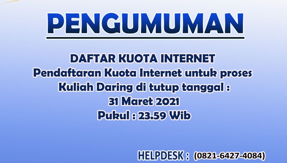 pengumuman kuota 1